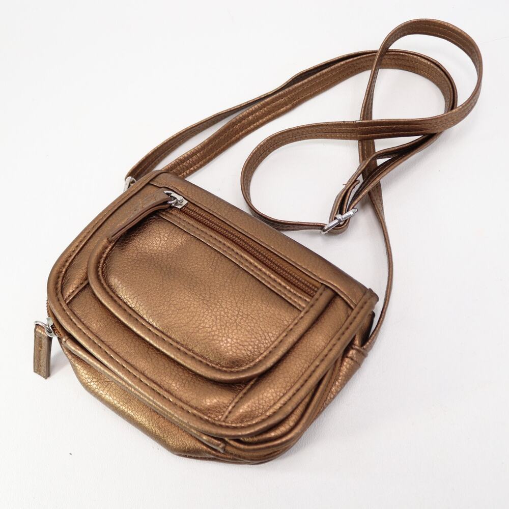 Attention CrossbodyHandbag Women S Brass Tone Faux Leather Purse Shoulder Bag